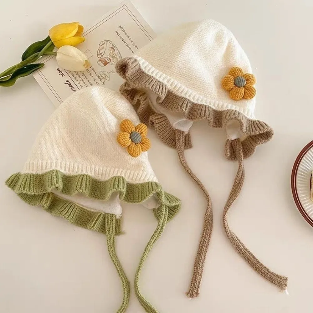 Warm Lace Kids Ear Protection Hat Polyester Winter