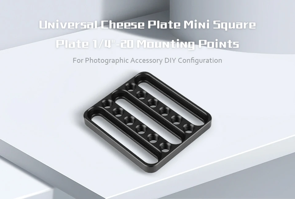 Description Picture 2 of itemCAMVATE Mini Square Camera Cheese Plate Extension Plate With 1/4" Mounting Points For DSLR Camera Accessories DIY Configuration