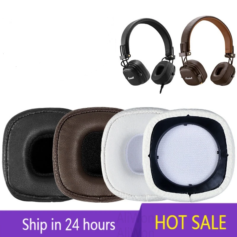 Almohadillas de repuesto para auriculares Bluetooth, almohadillas de piel de proteína para los oídos, almohadillas para Marshall Major 3/Major III, cubierta de piezas de reparación, 1 par