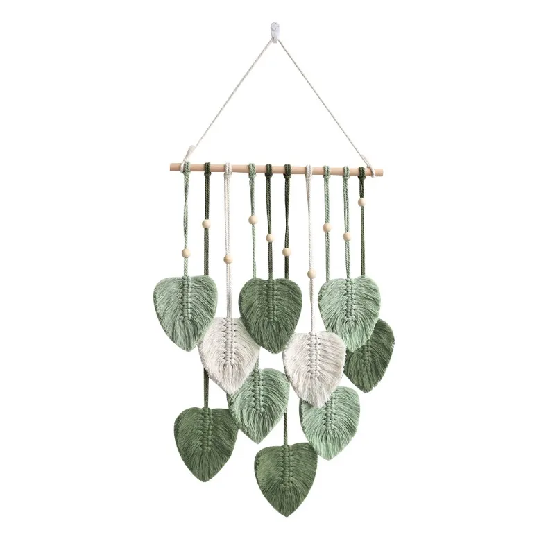 

Leaf Macrame Wall Hanging Boho Room Home Decor Woven Aesthetic Wall Tapestry Home living Room Wedding Decoration Gift
