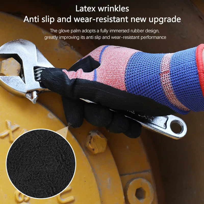1pair Winter Waterproof Work Safety Thermal Gloves Anti-Skidding Rubber Garden Fishing Gloves for Worker Builder Hand Protection fishing gloves