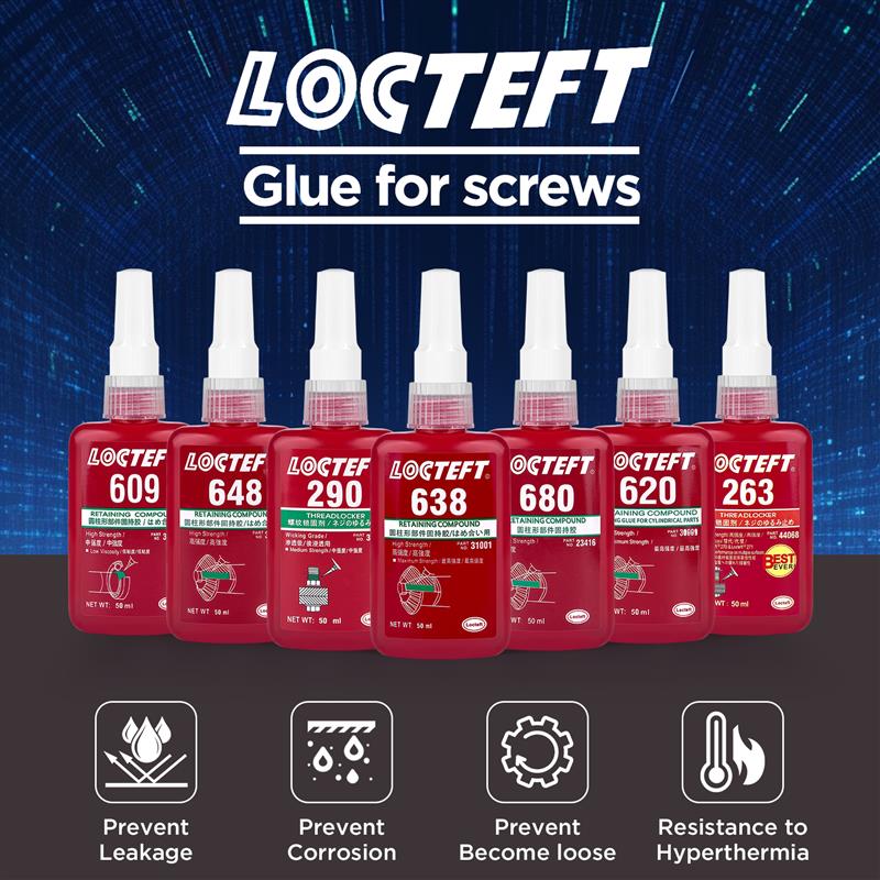 10ml Threadlocker Loctites 222 242 243 262 263 271 272 277 290 Blue Screw Glues Thread Locking Agents Anaerobic Glues Anti Loose