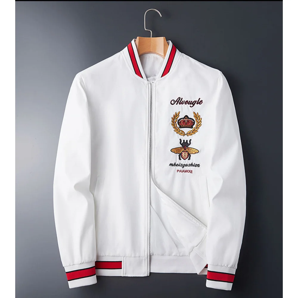 Men's Spring and Autumn New Men's Wear Jacket Casual Embroidery Coat 8875_voghion.com