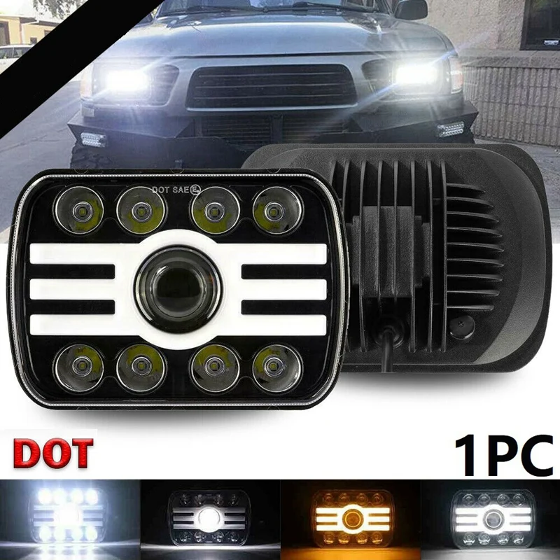 

120W Osram 5X7inch 7X6inch LED Headlight Hi-Lo Beam Halo DRL For Jeep Cherokee XJ YJ