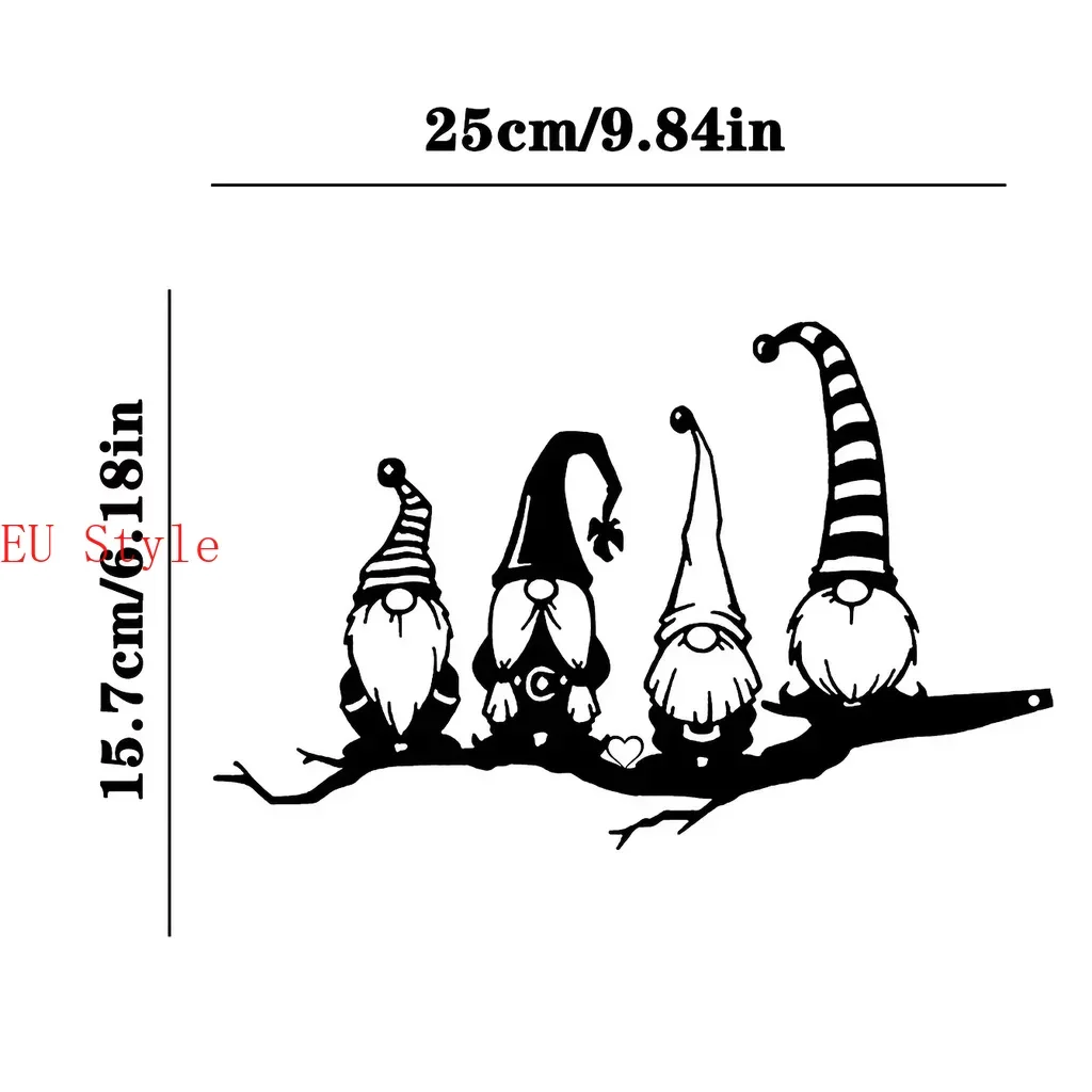 

Santa Claus on Branch Steel Silhouette Metal Wall Tree Art Home Garden Yard Patio Outdoor Statue Stake Decoration Perfect Outdo