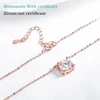 Smyoue 1-5CT Rose Gold Color Moissanite Necklace for Women D Color Sparkling Classic Lab Diamon Pendant Sterling Silver 925 100%