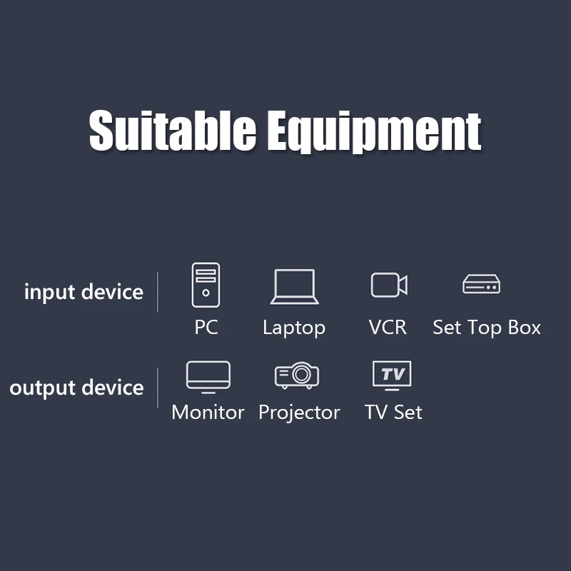 VGA ø ġ   , 1080P VGA ̺ ó,  ÷ PC TV ƮϿ, 2 in 1 out Ǵ 1 in 2 out