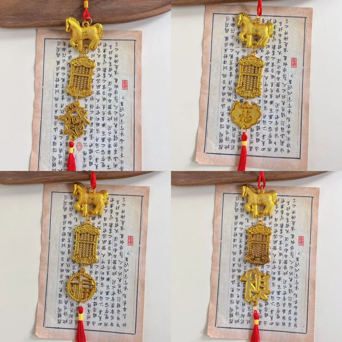 2026 Year Of The Horse Wall Hanging Car Ornament Chinese New Year Zodiac Horse Pendant Lucky Decoration Housewarming Gifts