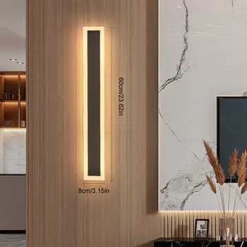 LED Wall Light Long Strip Entryway Wall Sconce Lamp Waterproof Modern Outdoor Exterior Light 3