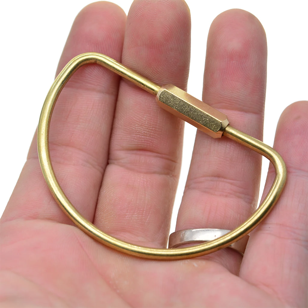 Elegant Brass Oval Hemisphere Heart Drop Carabiner Keychain Gift - 23 Stylish Options