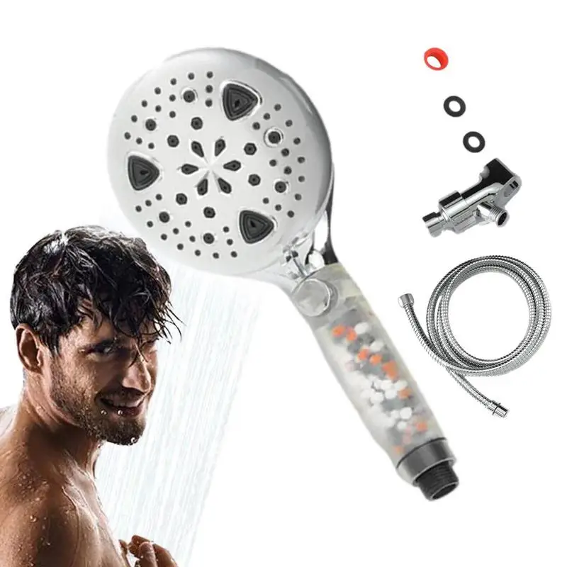 

Bathroom Showerhead Spray Bathroom Head Reusable Water Saving Shower Head Portable Filter Showerhead For Adults Children Gym