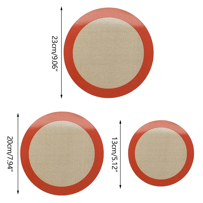Non Stick Round Silicone Baking Mat Heat Resistant Cake Pan Liner Baking Sheets Macaron Pizza Bread for Oven Air Fryer