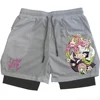 Men's Printed 2-in-1 High Performance Double Layer Fitness Shorts Summer Fashion Animation Printed Shorts Outdoor Jogging M-3XL 1
