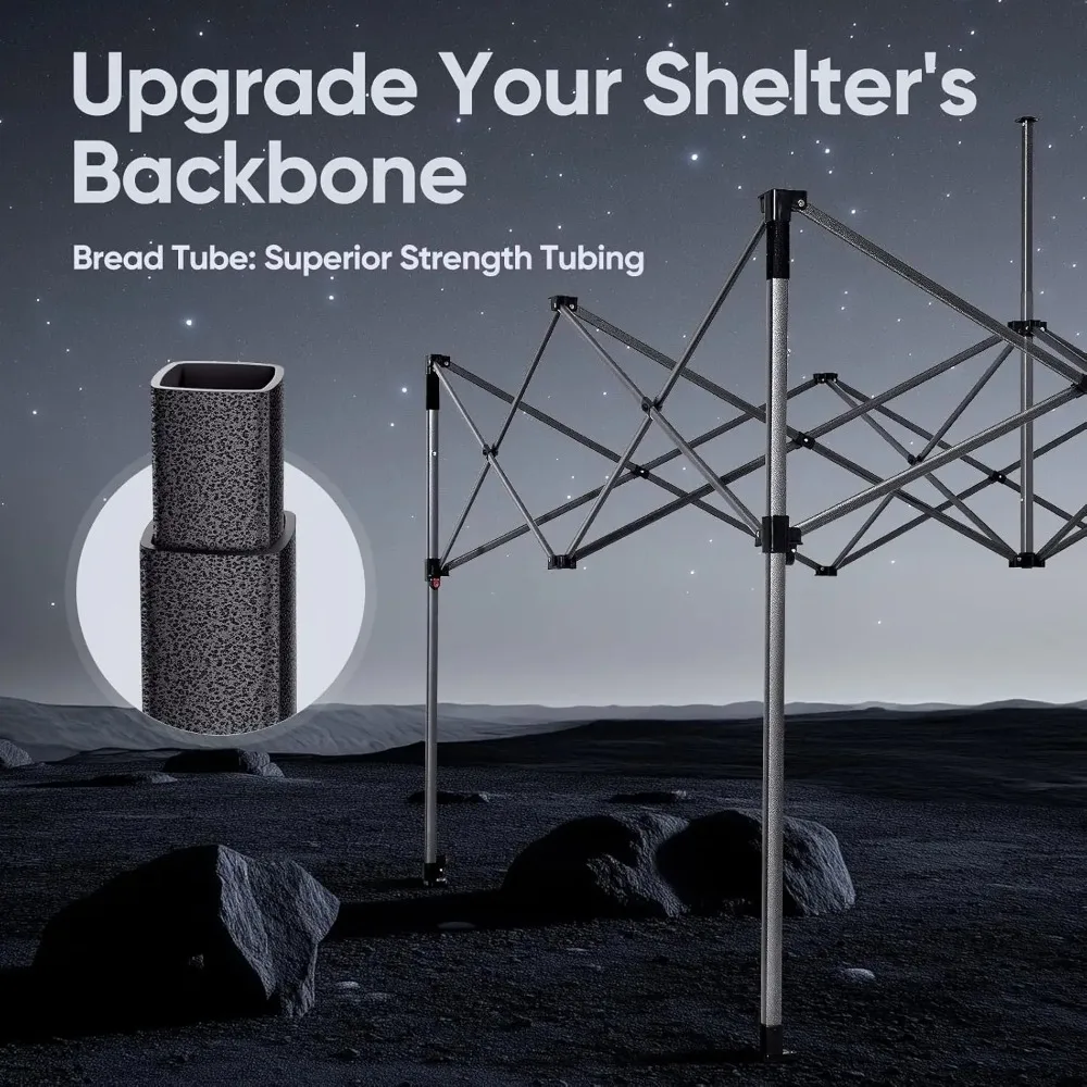 10x10 Heavy Duty Pop Up Canopy 3 Removable Sidewalls Commercial Shelter Wheeled Bag Outdoor Party Market 600D PU UPF50+, Custom 3