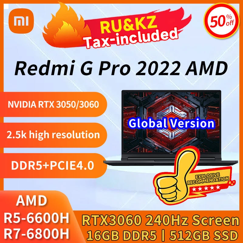 Xiaomi Redmi G 2021 Gaming Laptop 16.1 Inch Fhd 144hz Ips Screen Amd ...