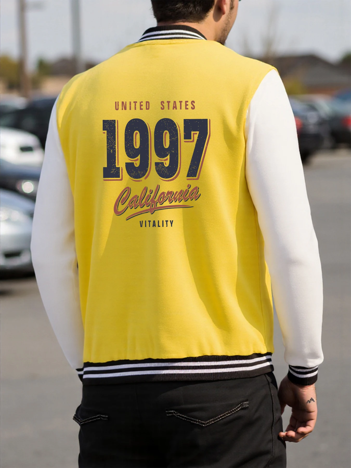 United States California 1997 Design Men Baseball Jackets Fashion Casual Coats Fleece Button Jersey Hot Sale Oversize Clothes