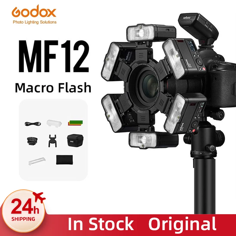 Godox Mf12 Mf12k2 Macro Flash 2 Light Kit Mini Speedlite Builtin