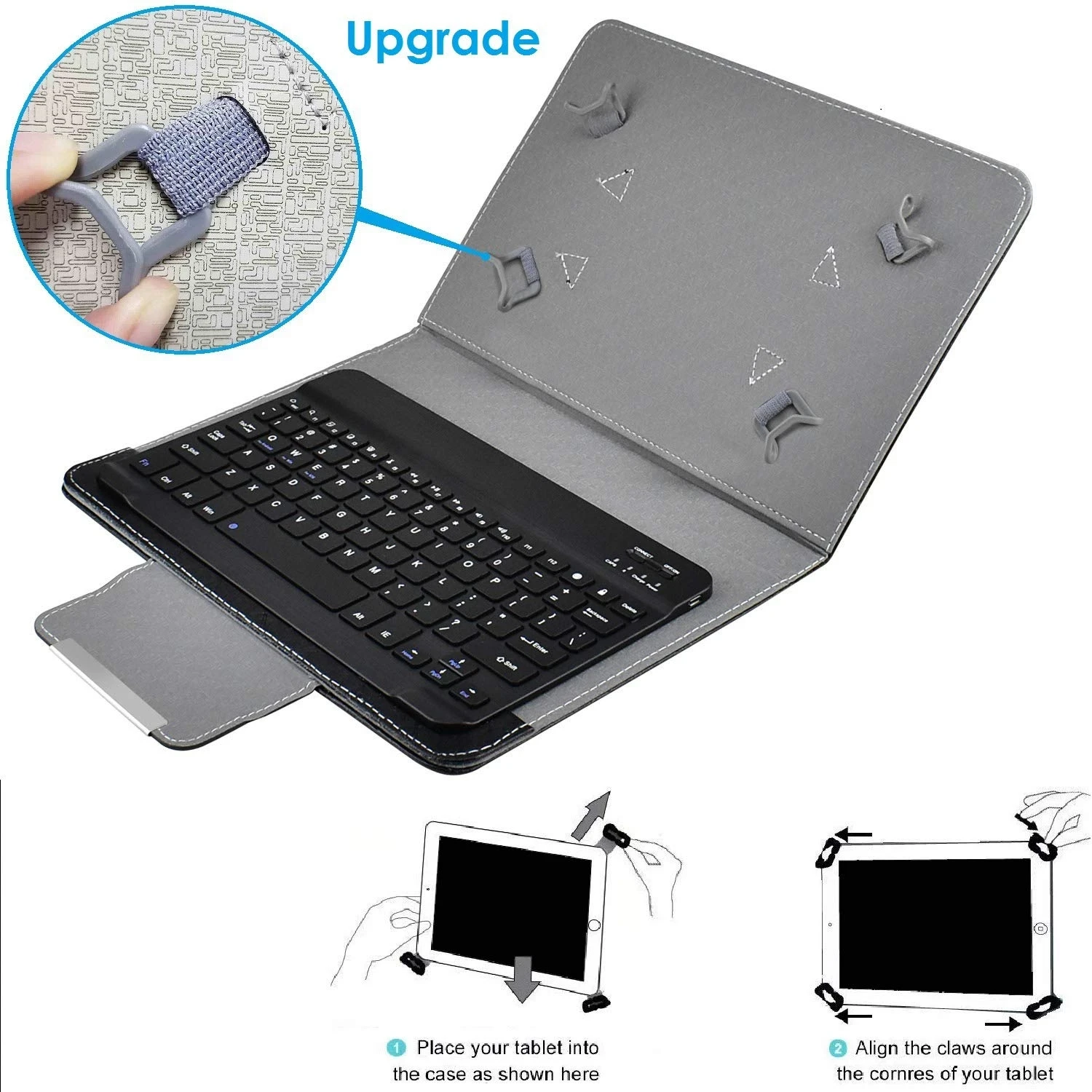 Wireless Bluetooth Keyboard For Tablet PU Leather Case Stand Cover