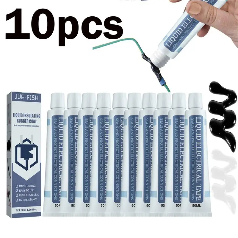 Pasta de Isolamento Adesivo para Cabo de Fio Elétrico Fita Isolante Cola Reparação Borracha Fix Line Ampla Gama 10 Pcs Pack