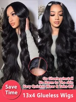 Perruques sans colle Wear Go, en cheveux naturels, ondulées, avec dentelle frontale HD 13x4 13x6, ou dentelle frontale Remy vietnamienne 4x4, pré-épilées 4