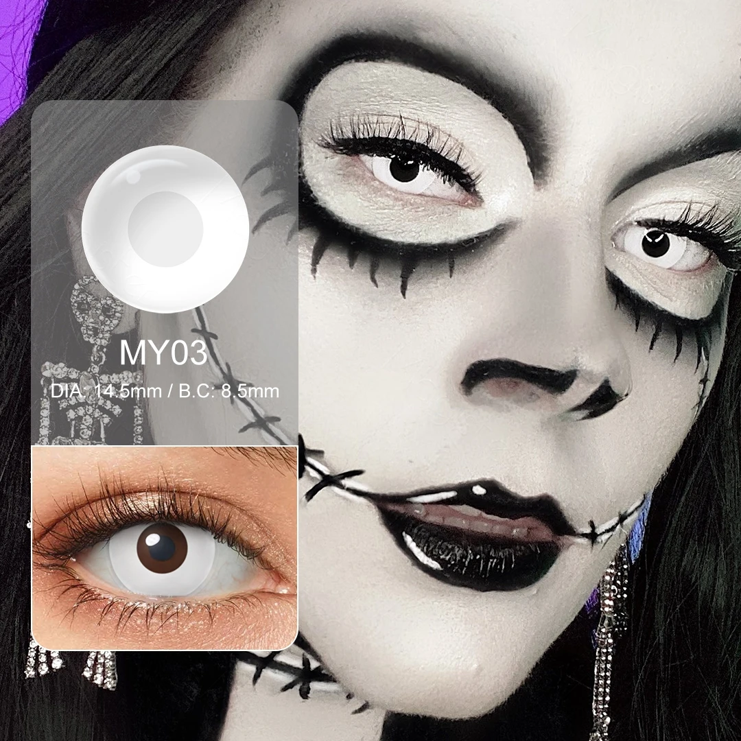 Фото Контактные линзы Halleoween, амин, флейта, черный цвет, для косплея, цветные контактные линзы для глаз, искусственные линзы для макияжа №3