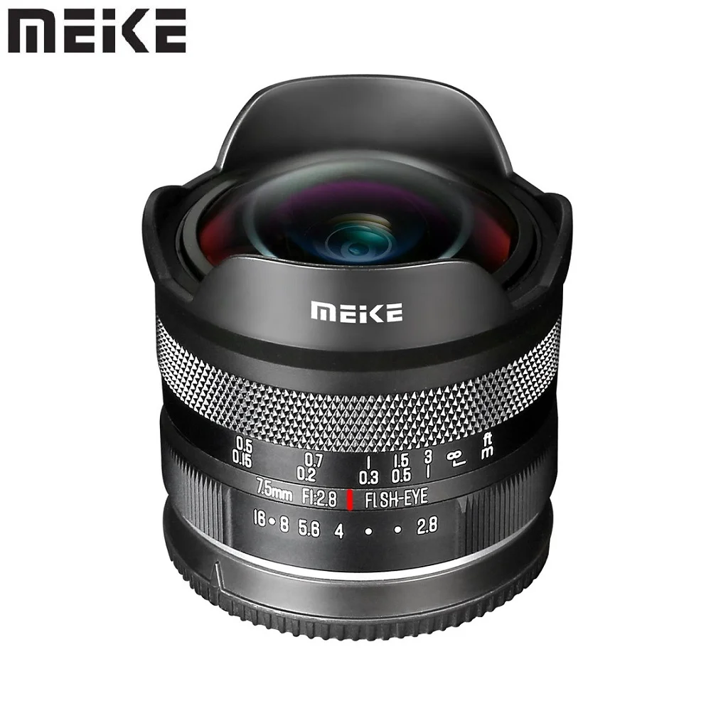 Meike 7.5Mm F2.8 Obiettivo Fisheye Manuale Ultra Grandangolare Per Canon Ef-M Eos M M2 M3 M5 M6 M6 Mark Ii M10 M50 M50 Mark Ii M100 M200