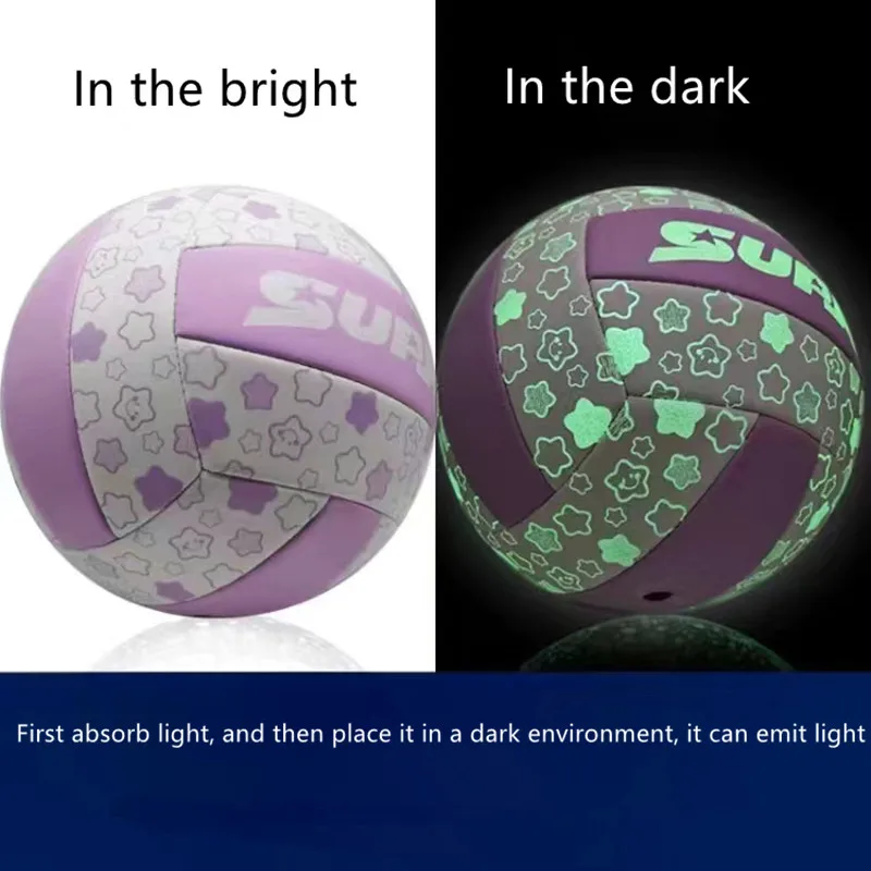 Size 5 Red Glow Volleyball No. 5 Glow In The Dark Fluorescent Shine Cool Personality Custom-made Gift Test Training 5 Volleyball 4