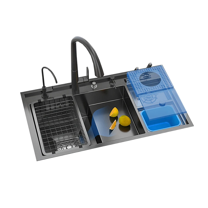 Nano Cup Washer Sink Large Single Trough Kitchen Manual Step Vegetable