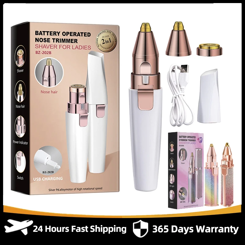 Rechargeable 2 IN 1 Electric Epilator Painless Hair Remover Shaver Eyebrow Shaper Facial Leg Armpit Bikini Portable Trimmer electric epilator hair remover