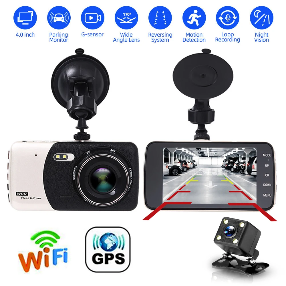

Автомобильный видеорегистратор с Wi-Fi, видеорегистратор Full HD 1080P, Автомобильный видеорегистратор, Автомобильный видеорегистратор, черный ящик, GPS, автомобильные аксессуары, ночное видение