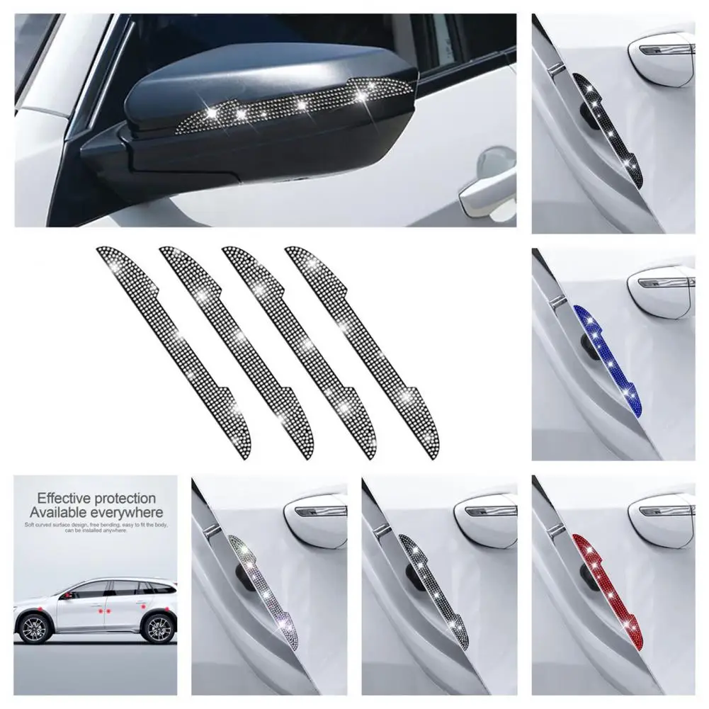 

Shining Rhinestone Car Stickers Sparkling Car Accessories 8-piece Rhinestone Bling Set for Rear View Mirror Door Handles