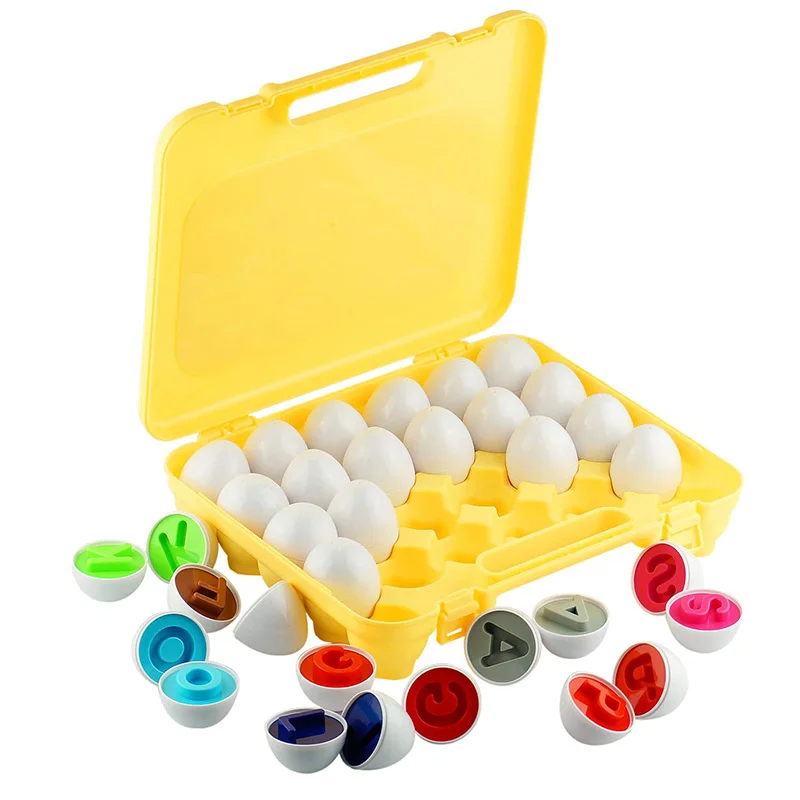 Matching Eggs Easter Toy Montessori Colors Shapes Recognition Kids Educational Color Sorting Toy for Toddlers STEM Egg Toys Gift
