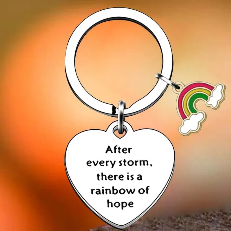 

Hot Mommy of Rainbow Baby Gift Key Chain Ring Pregnancy keychains pendant Baby Loss Mom Miscarriage Gift