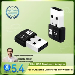 Enhanced Mini USB Bluetooth 5.4 Wireless Adapter (BT 5.4 USB Adapter)