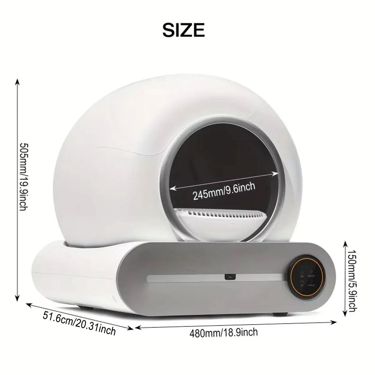 자동 스마트 고양이 화장실 65L 자가 세척 밀폐형 대형 고양이 변기 트레이 다묘 가정용 앱 제어 2.4G WiFi