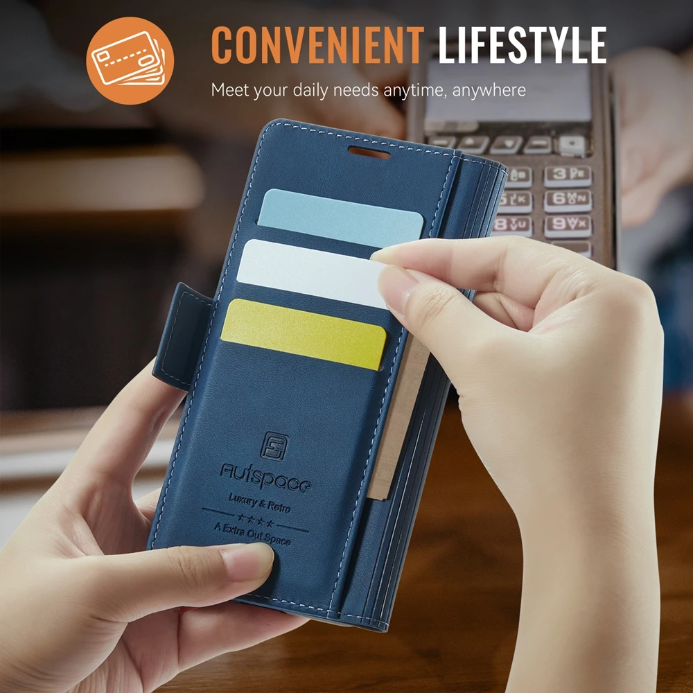 Leather Stand Flip Wallet Case with Card Slot