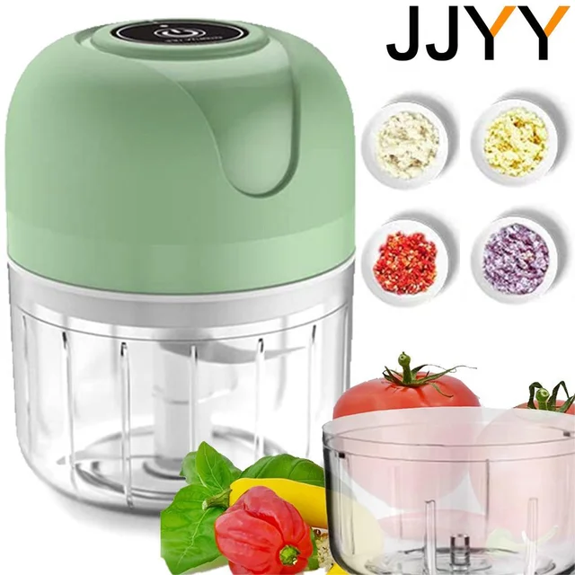 JJYY Portable Electric Garlic Masher Crusher, 100/250ml Garlic Chopper, USB Food Processor Kitchen Kitchen Gadgets
