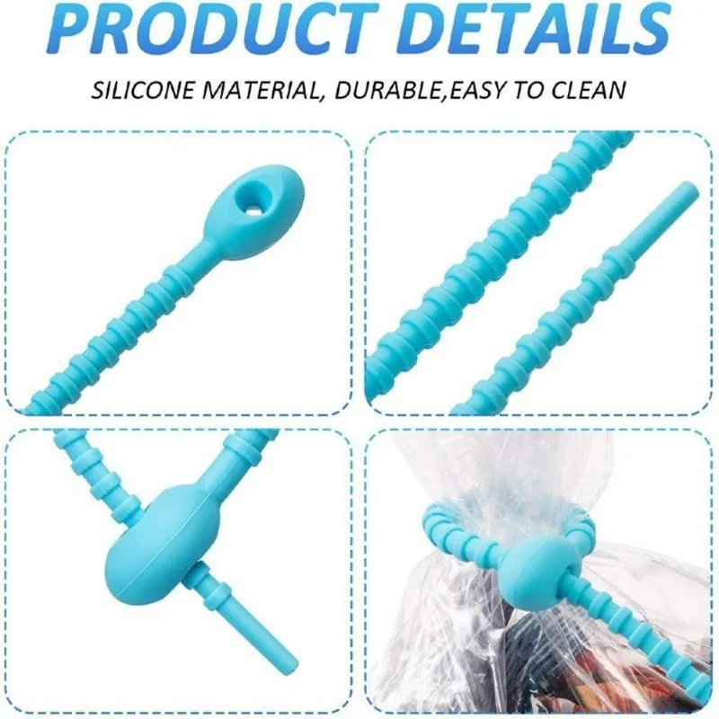 Silicone Reusable Cable Wire Organizer Winder Storage Holder Bag Ties Cord Bag Clip Food Saver Earphone Line Tidy Clips 30PCS