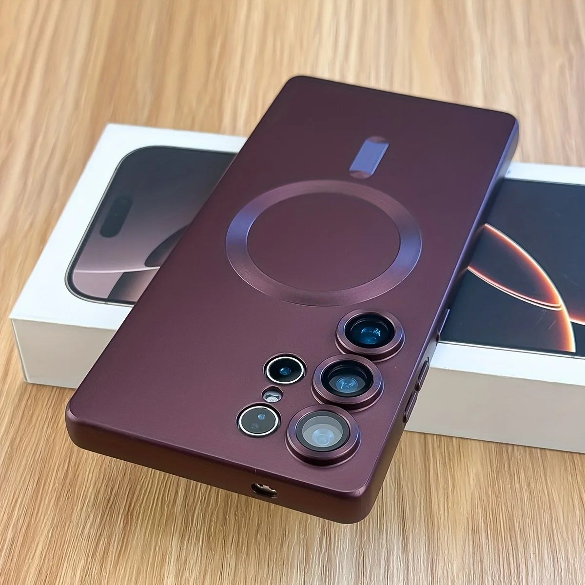 Luxury Matte Magnetic Phone Case with Wireless Charging and Shockproof Design