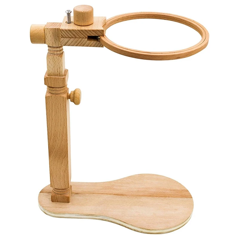Embroidery Stand Rotated Crossstitch Stand Lap Beech Wood Embroidery Hoop Holder Hands Free Needlepoint Frame