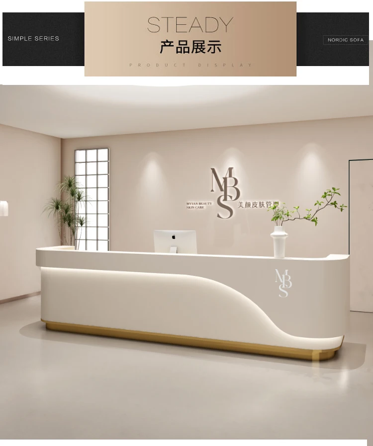 Description Picture 3 of itemInformation Luxury Reception Desks Office Shop Conference Salon Mobile Front Reception Desks Lectern Mostrador Furniture
