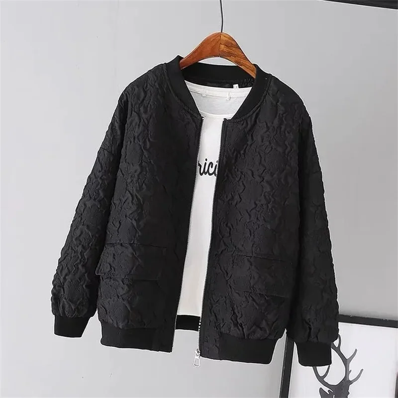 Solid Color Ladies Short Baseball Jacket 2023 New Korean Spring Casual White Jacket Top Female Cardigan Zipper Jackets Fashion 3