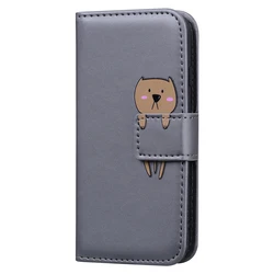 Cute Pet Cartoon Flip Leather Wallet Case with Magnetic Phone Stand and Card Slots - Xiaomi 17T Pro (Animal - GY)