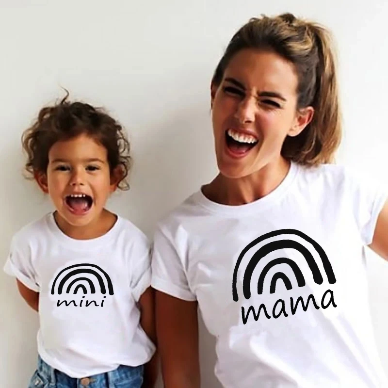 Mother Kids T Shirt Mama Love Girl The Boss Family Matching Outfits Summer Short Sleeve Clothes For Women Mother And Daughter 2