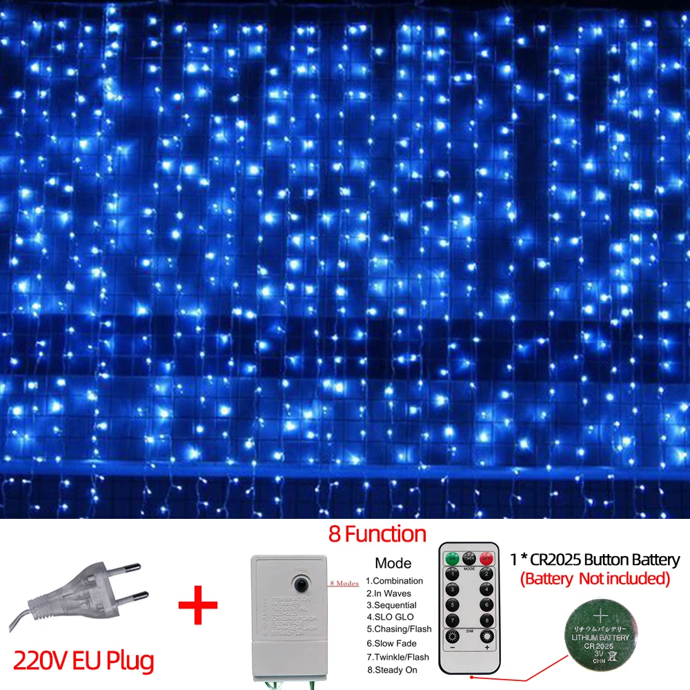 thumbnail image 1 of Guirnalda de luces LED de hadas para exteriores, impermeable, con forma de cascada, para decoración de patio, Navidad, bodas y fiestas, 1 of 5