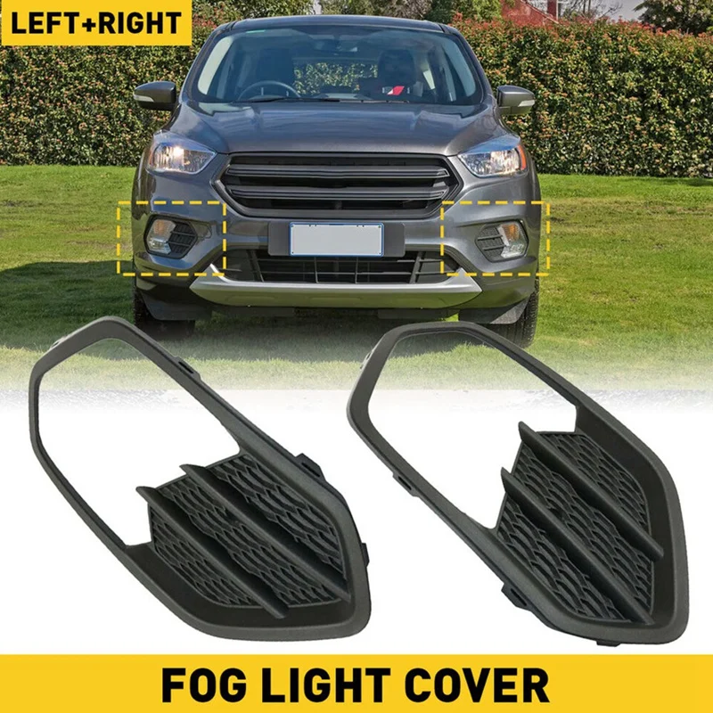 1 Pair Front Bumper Fog Light Frame Grille Cover F01039178 For Ford Escape Kuga-Replacement