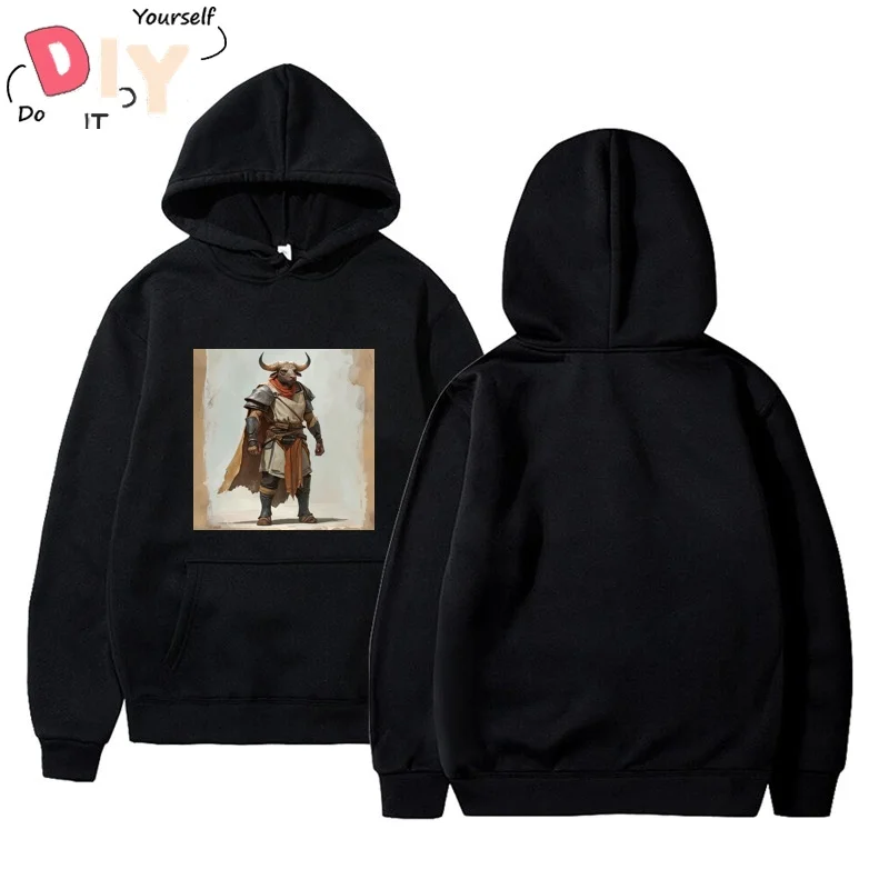 

Minotaur Travellers Clothes Leather Shoulder Armor Robe Oversize Viral Sexy Hoodie Men Summer Korean Short Sleeve Basic