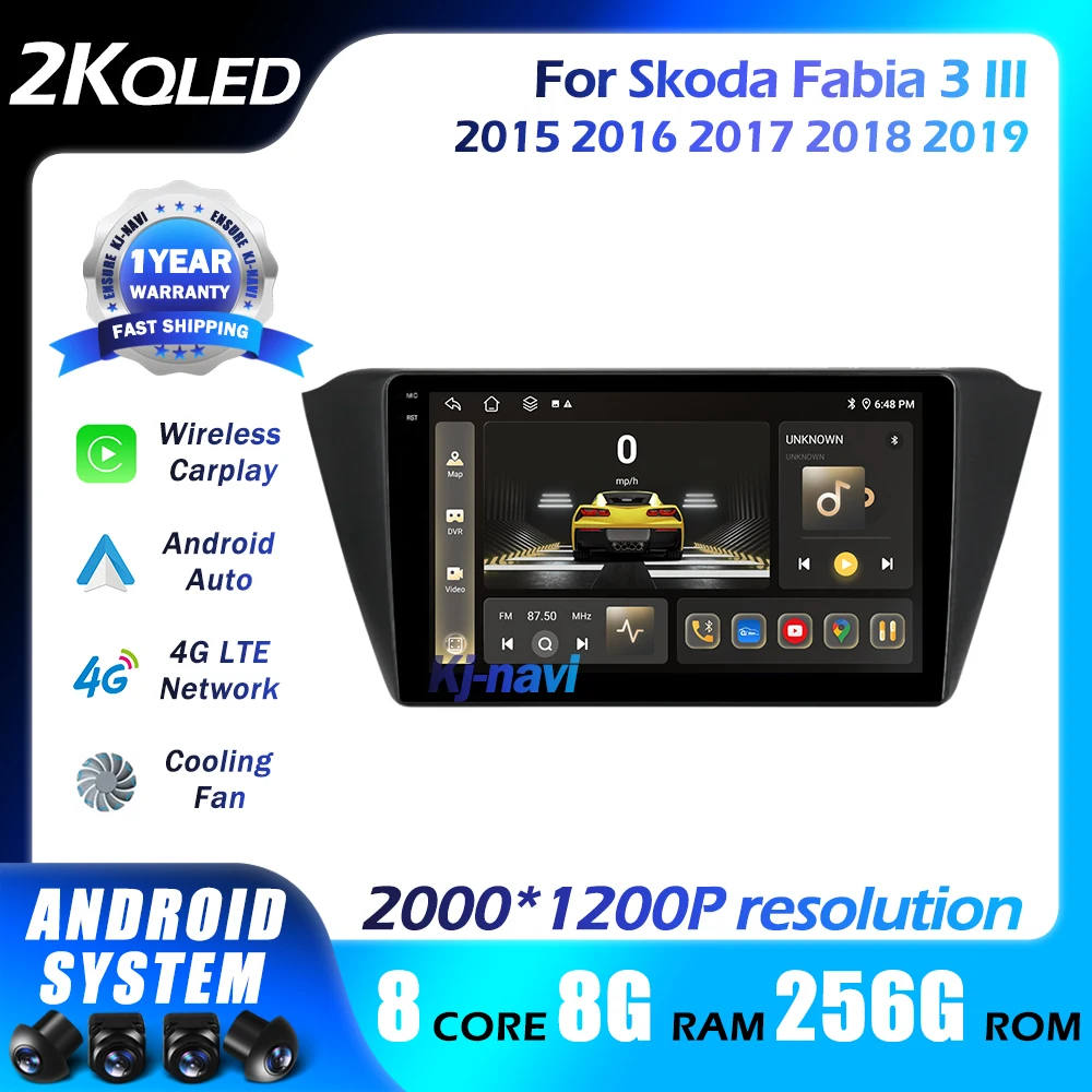 

Android 14 Multimedia Car Radio For Skoda Fabia 3 III 2015 2016 2017 2018 2019 Carplay 4G Wifi GPS RDS DVD autoradio stereo DSP