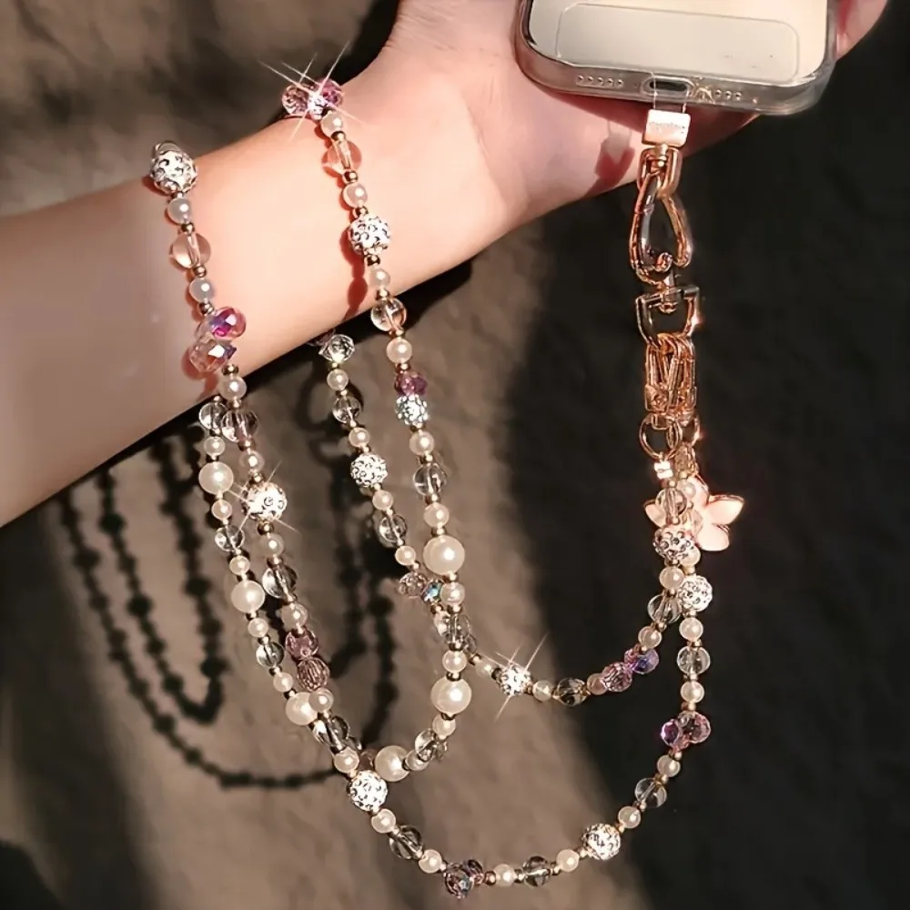 Colorful Beaded Crossbody Phone Chain with Anti-Loss Strap