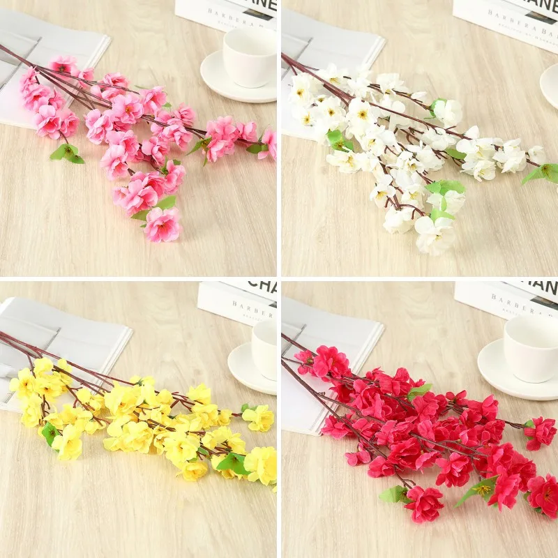 Flor artificial flor de cerejeira rosa branco cerejeira flor de seda